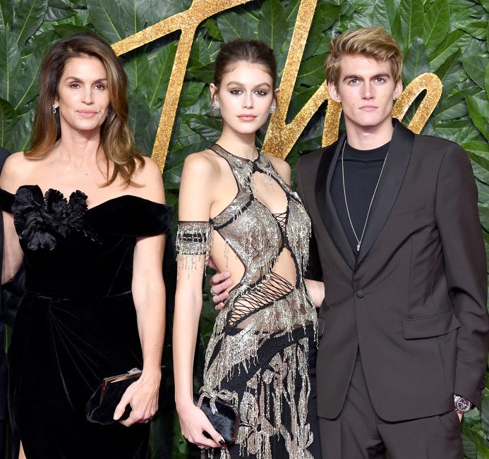 Cindy Crawford with Kaia Gerber and Presley Gerber